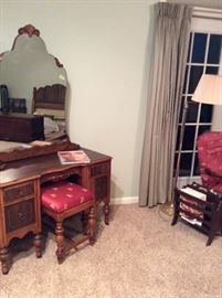 Detail of antique mirrored vanity