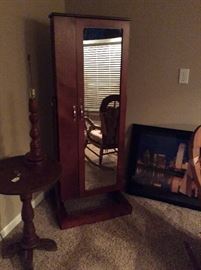 Modern Jewelry armoire with full length mirror