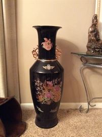 Large peacock vase.