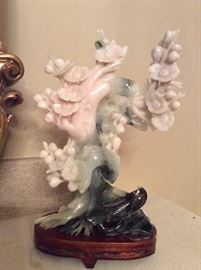 Carved jade floral tree