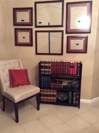 Leather frames and decorative bound books