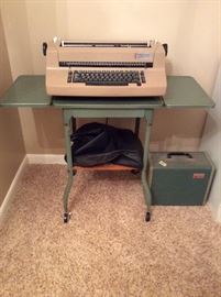 IBM Selectric typewriter and vintage drop leaf metal stand.