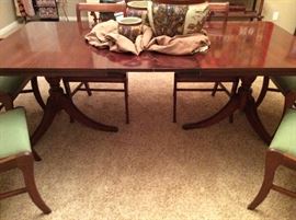 View of Duncan Phyfe style dining table legs