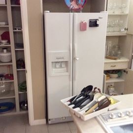 Kitchen utensils, glassware, Tupperware, salad spinner, microwave cookware, kitchen scale, serving trays, slicer, drawer organizers