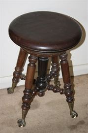 Organ stool with claw and glass ball feet