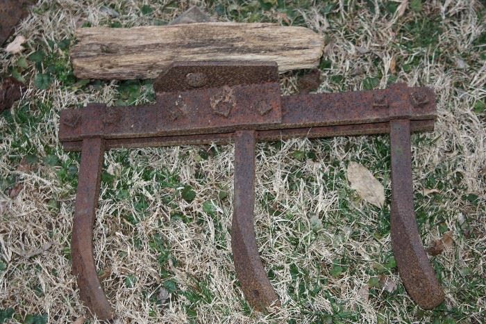 one of many antique farm implements 