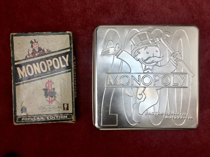 Vintage and Mellennium edition Monopology games.