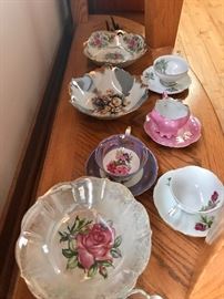 Vintage dishes including cups and saucers