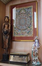Antique Wood Sculpture, Thanka, Chapman box, Antique Chinese Figure