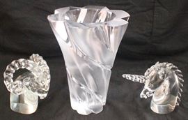 Cartier Animals and Lalique Vase