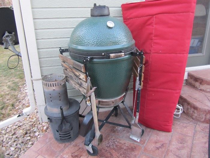 The "Green Egg", amazing for grilling and smoking meats. 