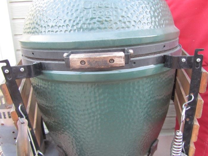 The "Green Egg", amazing for grilling and smoking meats.