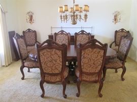 Fabulous Dining Room Table/8 Chairs and 3 Leaves by Michael Amini, Furniture Designer of "AICO" Furniture. Beauty, Sophistication and Functionality are what guide this high-quality furniture company!
