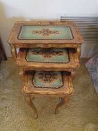 We're selling 3-Sets of Italian Florentine Nesting Tables, all in lovely Gold Gilt Finishes