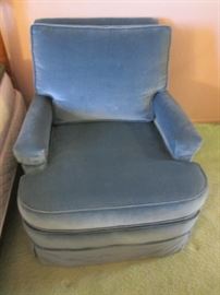 Steel Blue Velvet Occasional Chair
