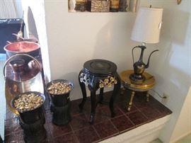 Accent Pieces, Plus a Novel Brass Foot Warmer (In the far right corner of hearth)