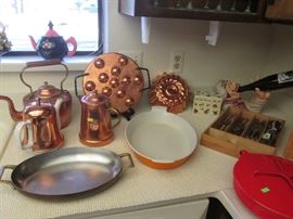 Copper Pieces, Le Creuset Casserole and a great 18/10 Stainless Flatware Set