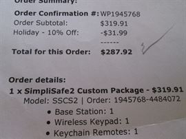 Details for Security System, NIB