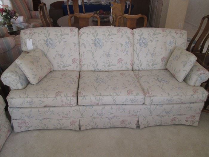 Sofa and Love Seat by Broyhill, pale floral upholstery.  Very good condition