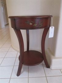Round Accent Table with painted details