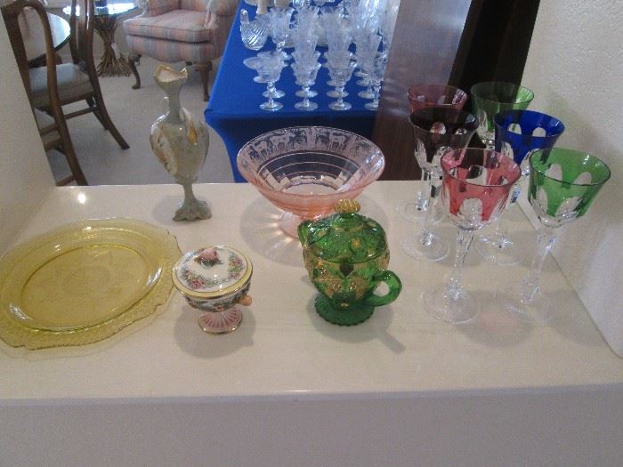 Set of 6 Cut Stems, color to clear, a few other great pieces!