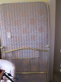 Another view of the Twin Brass Headboard and Mattress Set.  Both items sold separately