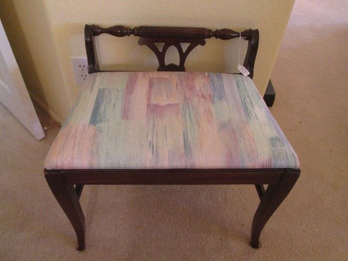 Small Upholstered Bench, wonderful cut-out frame