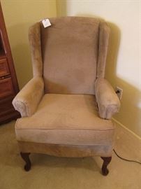 Tan Wing-Back Chair