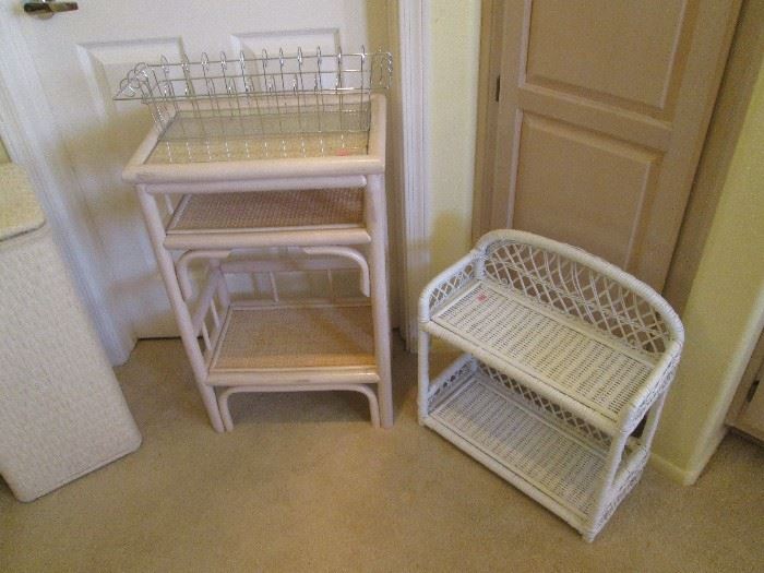 Bamboo and Wicker Shelving Units