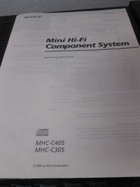 Sony Mini Hi-Fi Component System #MHC-C405.  See picture on previous entry...