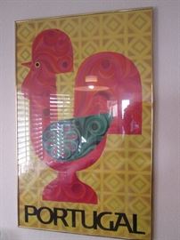 Portugal Travel Poster 1969  - Rooster of Barcelos National Icon