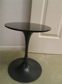 MCM  Black Pedestal Table, classic style, 12" wide X 14" high