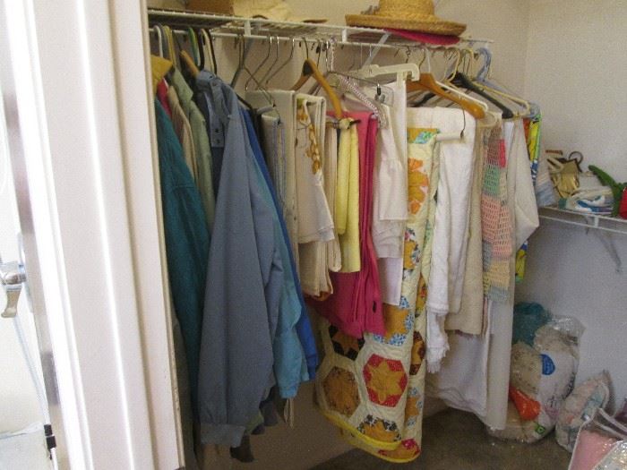 Some Clothing and Linens, notice the older Quilt!