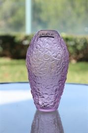 6) Lalique Purple Vase 
Size: 5.5 Inches High x 2 7/8 Inches Wide
Asking Price: $700