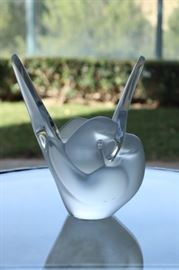 8) Lalique France Frosted Crystal Sylvie 2 Doves Love Birds Vase
Size: 8 3/8 Inches High x 6 7/8 Inches Wide
Asking Price: $440