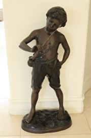 15) Bronze 'Boy Playing Flute,' after Moreau
Size:  27 Inches High x 1 Inch Wide x 6 ¾ Inches Deep
Asking Price: $500