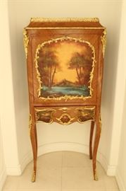 31) Antique Hand Painted and Gilded French Cabinet – 
Size: 25.25 Inches High x 10.5 Inches Wide x 15 Inches Deep
Asking Price: $1,950