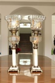 35) Pair of Antique Persian Table Oil Lamps
Size:  25.25 Inches High x 8 Inches Wide
Asking Price: $550