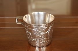55) Small Stein or Cup Silver
Size:  5 Inches Wide x 3.5 Inches High
Asking Price: $220