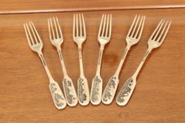63) 6 Forks and 6 Spoons
Size: 8 Inches Long x 1 – 1.75 Inches Wide
Asking Price: $775