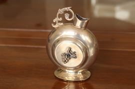 69) Small Silver Jug with Grape Accents 
Size:  6 Inches High x 4 Inches Wide x 2.5 Inches Deep
Asking Price: $260