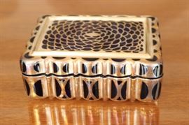 67) Silver Overlay Cobalt Glass Box – 
Size: 6 Inches Long x 4.25 Inches Wide x 2.5 Inches High
Asking Price: $55