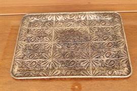 73) Silver Net Tray
Size: 15.25 Inches Long x 11.5 Inches Wide x .5 Inches High
Asking Price: $1,150