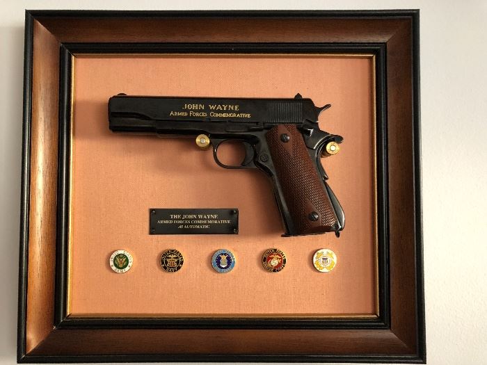 Franklin Mint John Wayne Armed Forces Commemorative Colt 45 Non Firing Replica
