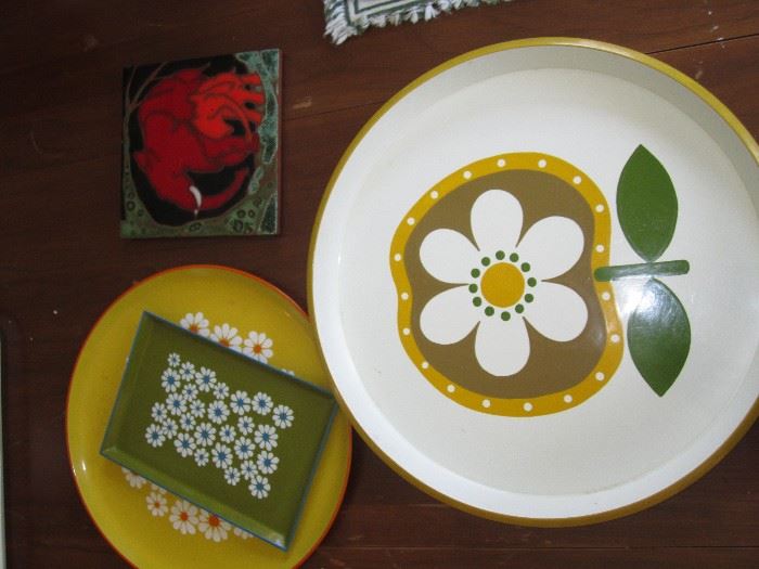 Vintage trays and tiles