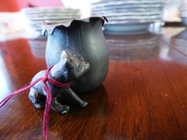 Quadplate toothpick/match holder. Antique but no mark