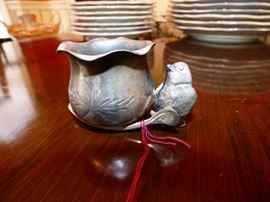 Antique silverplated toothpick/match holder