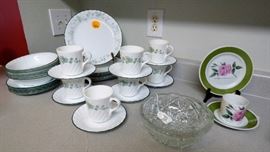 Corelle china set, etc