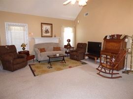 Two cushion sofa, Pair of La-Z-Boy recliners