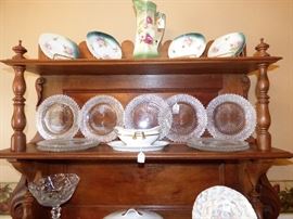 Miss America Vintage Salad plates, Chocolate Pot,